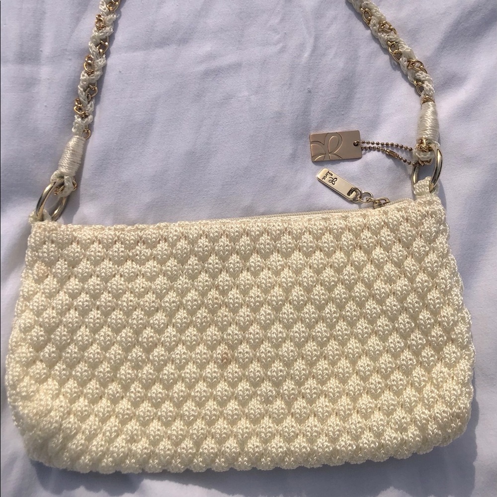 Vintage Lina knit cream/gold handbag